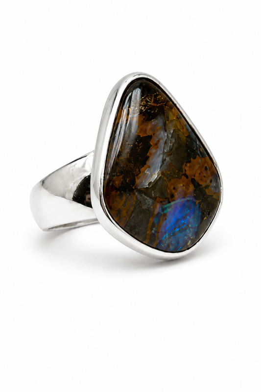 Ring Earthy Boulder Opal Gr. 61
