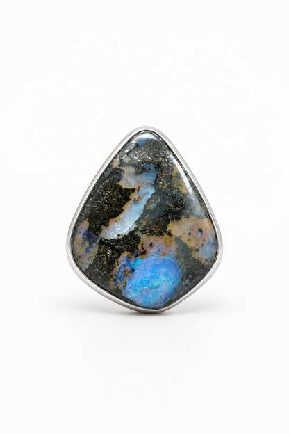 Ring Earthy Boulder Opal Gr. 61