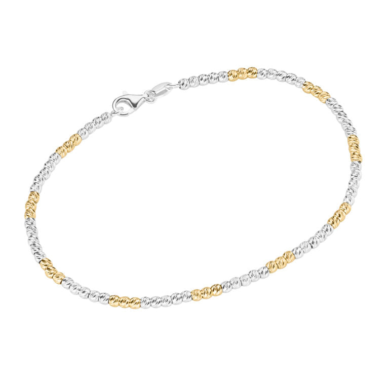 Armband 19 cm 925 Silber Bicolor/ Silber/ Gold