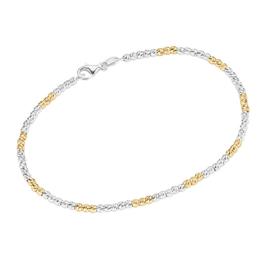 Armband 19 cm 925 Silber Bicolor/ Silber/ Gold
